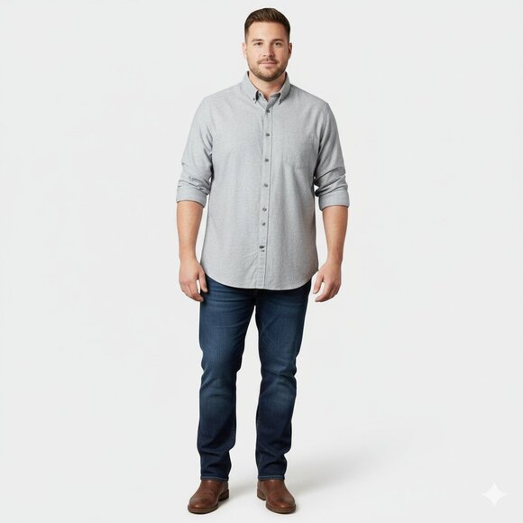 Untuckit Sherwood Men's Flannel Shirt Fits 2XL Button Down Gray - Picture 1 of 10
